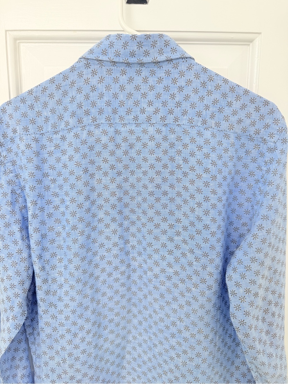Massimo Dutti Men's Long-Sleeve Linen Shirt Light Blue Floral Size M - Picture 4 of 14